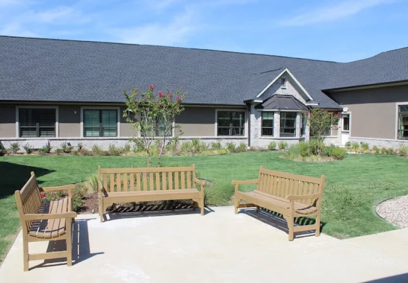 Outdoor Entrance Area Near Senior Living Cottages Outdoor Entrance Area Near Senior Living Cottages